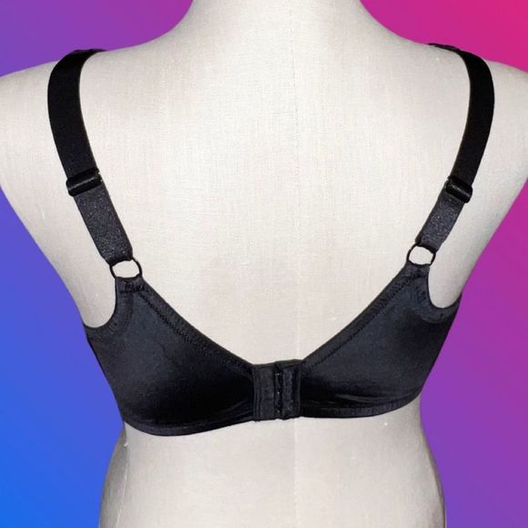 Plus Size Black Lace Olga Non Molded Cup Bra Size 42D - Picture 4 of 5